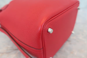 HERMES PICOTIN LOCK PM Clemence leather Rouge casaque C刻印 Hand bag 600070063