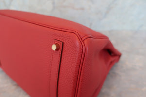 HERMES／エルメス バーキン35 トゴ ルージュカザック □Q刻印 ハンドバッグ 700080132