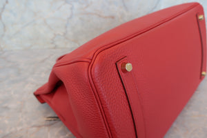 HERMES／エルメス バーキン35 トゴ ルージュカザック □Q刻印 ハンドバッグ 700080132