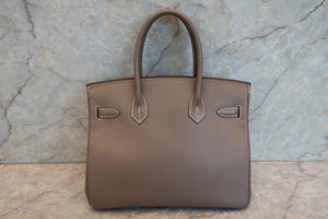 HERMES／エルメス バーキン30 ヴォーエプソン エトゥープ □P刻印 ハンドバッグ 700090128