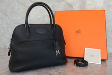 将图片加载到图库查看器，HERMES／BOLIDE 31 Clemence leather Black □O刻印 Shoulder bag 800060204
