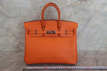 將圖片載入圖庫檢視器 HERMES／エルメス バーキン25 ヴォーエプソン オレンジ □K刻印 ハンドバッグ 700060294
