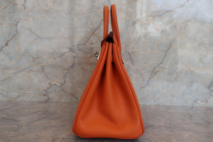 HERMES／エルメス バーキン25 ヴォーエプソン オレンジ □K刻印 ハンドバッグ 700060294