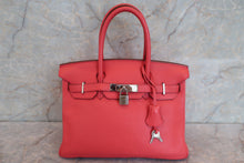 将图片加载到图库查看器，HERMES BIRKIN 30 Clemence leather Bougainvillier □N刻印 Hand bag 600080163
