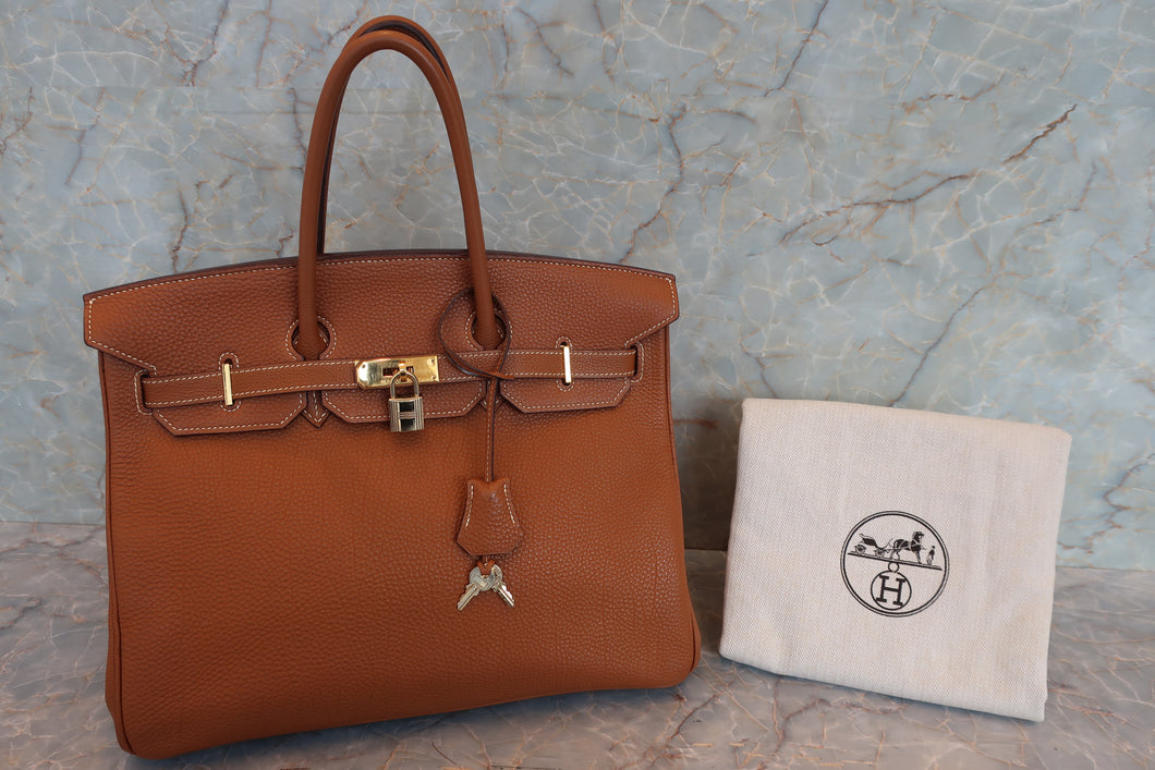 HERMES／エルメス バーキン35 トゴ ゴールド □I刻印 ハンドバッグ 700070003