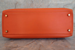 HERMES KELLY 32 Gulliver leather Orange □A刻印 Hand bag 600050209