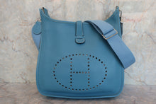 Load image into Gallery viewer, HERMES EVELYNE 3GM Clemence leather Blue jean □L Engraving Shoulder bag 800050109
