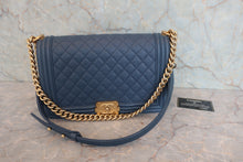 将图片加载到图库查看器，CHANEL/香奈儿 Leboy 链条包 荔枝皮 Blue/Gold hadware(蓝色/金色金属) 肩背包 800020194
