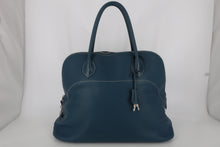 Load image into Gallery viewer, HERMES BOLIDE RELAX 40 Sikkim leather Blue thalassa □P Engraving Hand bag 800100020
