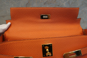 HERMES／エルメス ケリー32 トゴ オレンジ □F刻印 ショルダーバッグ 700090147