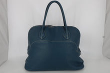 Load image into Gallery viewer, HERMES BOLIDE RELAX 40 Sikkim leather Blue thalassa □P Engraving Hand bag 800100020
