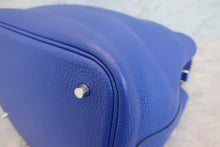 将图片加载到图库查看器，HERMES PICOTIN LOCK MM Clemence leather Blue electric A刻印 Hand bag 600100183
