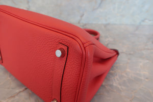 HERMES／エルメス バーキン25 トゴ ルージュピヴォワンヌ T刻印 ハンドバッグ 700080122
