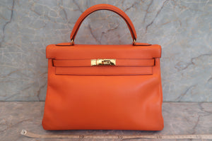 HERMES KELLY 32 Gulliver leather Orange 〇Z刻印 Shoulder bag 600080124