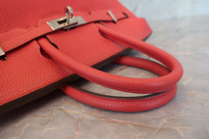 HERMES／エルメス バーキン25 トゴ ルージュピヴォワンヌ T刻印 ハンドバッグ 700080122