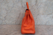 将图片加载到图库查看器，HERMES KELLY 32 Gulliver leather Orange 〇Z刻印 Shoulder bag 600080124
