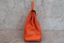 将图片加载到图库查看器，HERMES KELLY 32 Gulliver leather Orange 〇Z刻印 Shoulder bag 600080124
