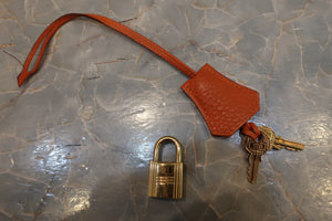 HERMES／エルメス ケリー32 トゴ オレンジ □F刻印 ショルダーバッグ 700090147