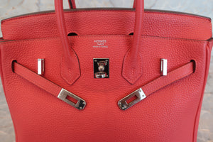 HERMES／エルメス バーキン25 トゴ ルージュピヴォワンヌ T刻印 ハンドバッグ 700080122