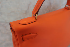HERMES KELLY 32 Gulliver leather Orange □A刻印 Hand bag 600050209