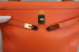 HERMES KELLY 32 Gulliver leather Orange 〇Z刻印 Shoulder bag 600080124