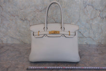 Load image into Gallery viewer, HERMES BIRKIN 30 Clemence leather Gris perle（Pearl gray）  □O Engraving Hand bag 800010226
