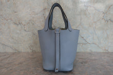 Load image into Gallery viewer, HERMES PICOTIN LOCK PM Clemence leather Blue lin □Q Engraving Hand bag 800080094
