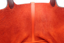 Load image into Gallery viewer, HERMES PICOTIN LOCK Eclat MM Clemence leather/Swift leather Orange poppy/Bordeaux A Engraving Hand bag 700070078
