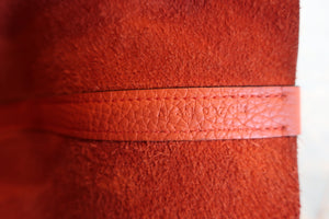 HERMES PICOTIN LOCK Eclat MM Clemence leather/Swift leather Orange poppy/Bordeaux A Engraving Hand bag 700070078