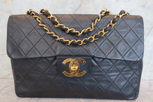 将图片加载到图库查看器，CHANEL/香奈儿 大号CF 单盖 链条包 羊皮 Black/Gold hadware(黑色/金色金属) 肩背包 700100180
