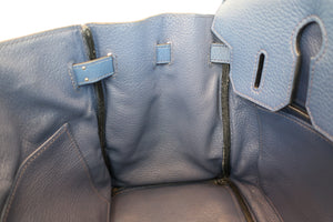 HERMES／エルメス バーキン30 トリヨンクレマンス ブルー □K刻印 ハンドバッグ 700090177