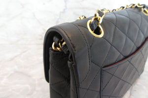 CHANEL/シャネル パリ限定マトラッセダブルフラップチェーンショルダーバッグ ラムスキン ブラック/ゴールド金具 ショルダーバッグ 700060190