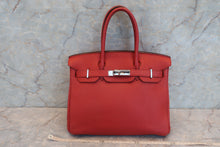 将图片加载到图库查看器，HERMES BIRKIN 30 Clemence leather Rouge garance □R刻印 Hand bag 600090222
