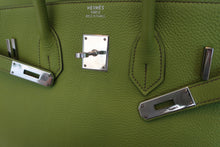 将图片加载到图库查看器，HERMES BIRKIN 35 Togo leather Anis green □H刻印 Hand bag 600060002
