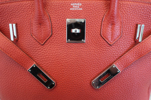 HERMES BIRKIN 30 Clemence leather Rouge garance □R刻印 Hand bag 600090222