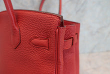 将图片加载到图库查看器，HERMES BIRKIN 30 Clemence leather Rouge garance □R刻印 Hand bag 600090222
