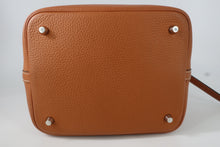 Load image into Gallery viewer, HERMES PICOTIN LOCK ECLAT MM Clemence leather/Swift leather Toffee/Bordeaux A Engraving Hand bag 800100048
