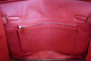 HERMES BIRKIN 30 Clemence leather Rouge garance □R刻印 Hand bag 600090222