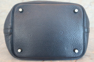HERMES PICOTIN MM Clemence leather Blue de presse □L Engraving Hand bag 600050217