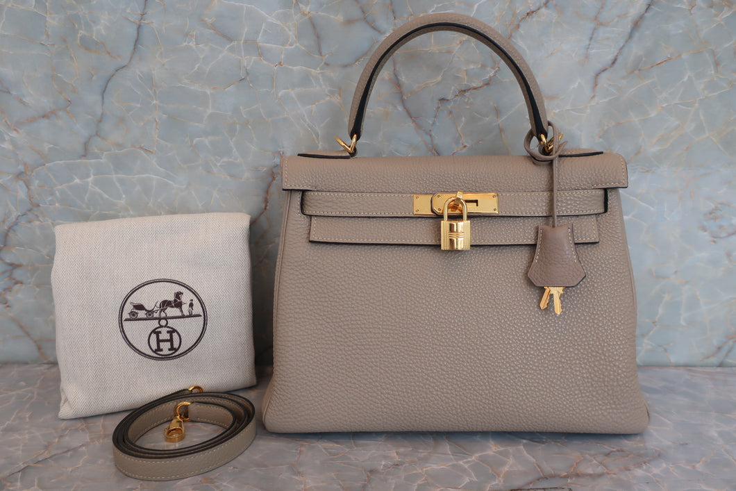 HERMES KELLY 28 Togo leather  Gris tourterelle □L刻印 Shoulder bag 600080132