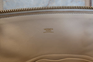 HERMES／BOLIDE 31 Clemence leather Craie A Engraving Shoulder bag 700050277