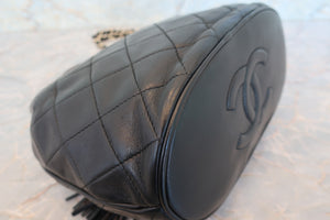 CHANEL/シャネル マトラッセフリンジチェーンショルダーバッグ ラムスキン ブラック/ゴールド金具 ショルダーバッグ 700080116