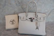 将图片加载到图库查看器，HERMES BIRKIN 30 Clemence leather Pearl gray □O刻印 Hand bag 600070090
