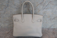 将图片加载到图库查看器，HERMES BIRKIN 30 Clemence leather Pearl gray □O刻印 Hand bag 600070090
