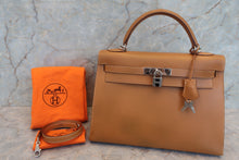画像をギャラリービューアに読み込む, HERMES／エルメス ケリー32 ボックスカーフ ナチュラル □F刻印 ショルダーバッグ 700050212
