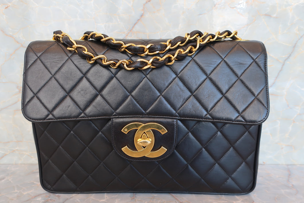 CHANEL/シャネル 中マトラッセシングルフラップチェーンショルダーバッグ ラムスキン ブラック/ゴールド金具 ショルダーバッグ 700040023