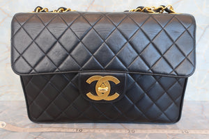 CHANEL/シャネル 中マトラッセシングルフラップチェーンショルダーバッグ ラムスキン ブラック/ゴールド金具 ショルダーバッグ 700040023