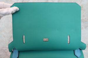 HERMES／エルメス ジプシエール28 ヴォースイフト ブルーノール/ヴェールヴェローヌ D刻印 ショルダーバッグ 700070075