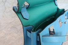 画像をギャラリービューアに読み込む, HERMES／エルメス ジプシエール28 ヴォースイフト ブルーノール/ヴェールヴェローヌ D刻印 ショルダーバッグ 700070075
