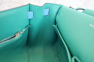 HERMES／エルメス ジプシエール28 ヴォースイフト ブルーノール/ヴェールヴェローヌ D刻印 ショルダーバッグ 700070075